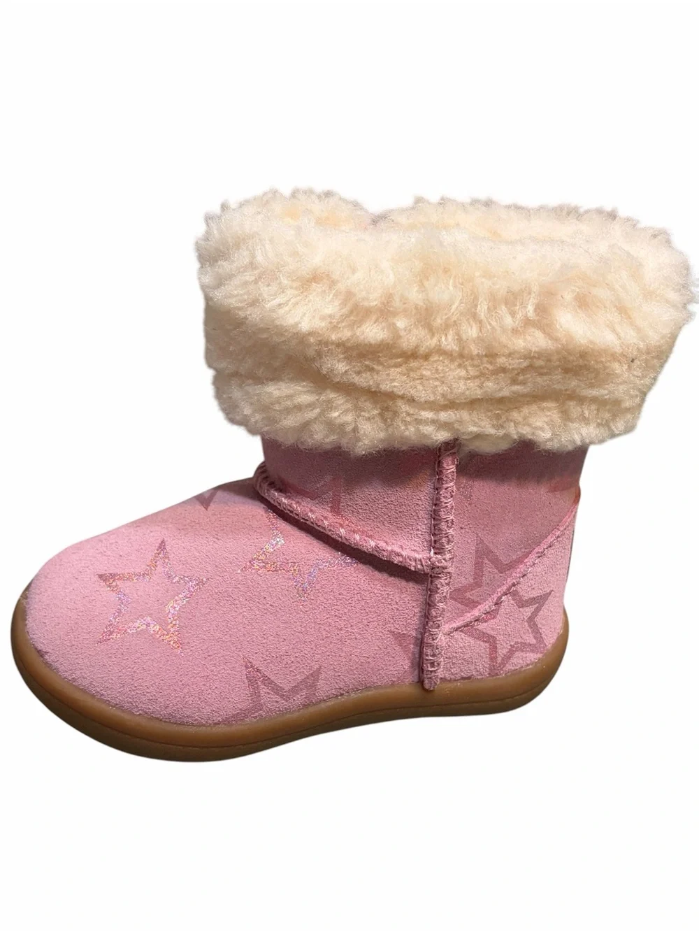 Uggs Girl’s Pink Star Faux-Fur Winter Boots